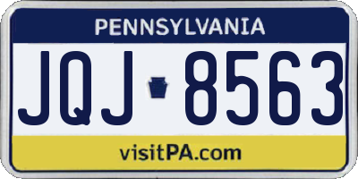 PA license plate JQJ8563