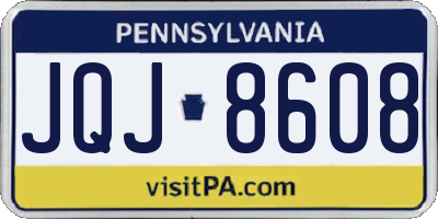PA license plate JQJ8608