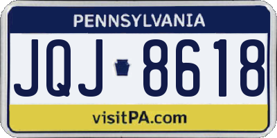 PA license plate JQJ8618
