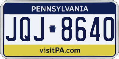 PA license plate JQJ8640