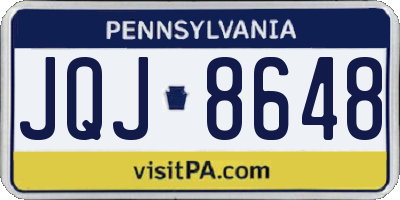 PA license plate JQJ8648