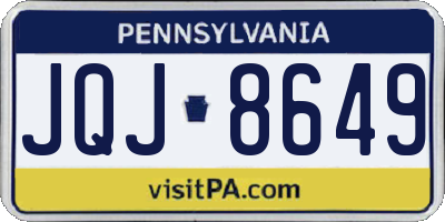 PA license plate JQJ8649