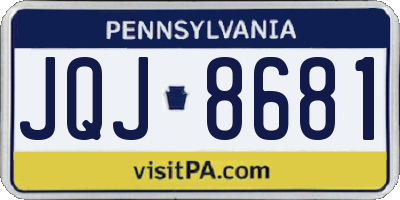 PA license plate JQJ8681
