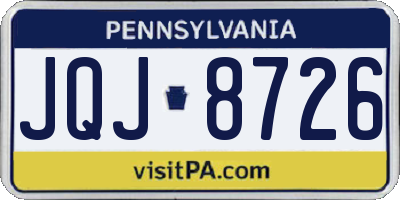 PA license plate JQJ8726