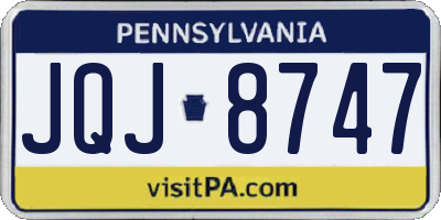 PA license plate JQJ8747