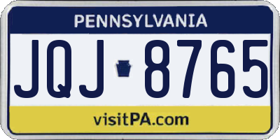 PA license plate JQJ8765