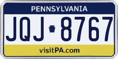 PA license plate JQJ8767