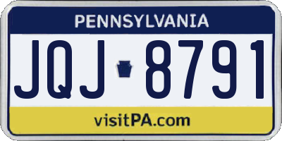 PA license plate JQJ8791