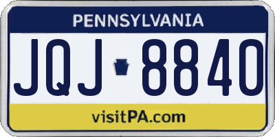 PA license plate JQJ8840