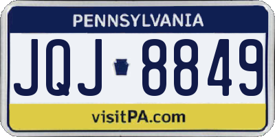 PA license plate JQJ8849