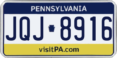 PA license plate JQJ8916