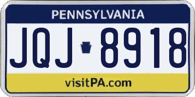 PA license plate JQJ8918