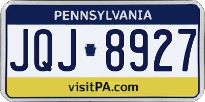PA license plate JQJ8927