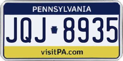 PA license plate JQJ8935