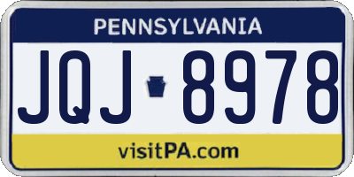 PA license plate JQJ8978