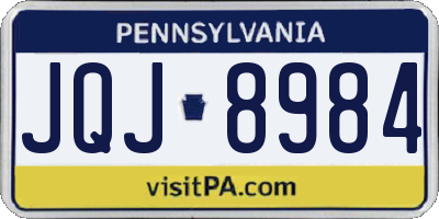 PA license plate JQJ8984