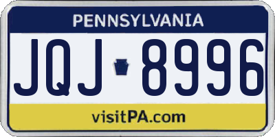PA license plate JQJ8996