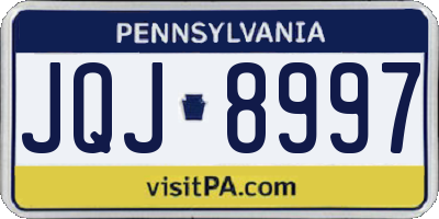 PA license plate JQJ8997