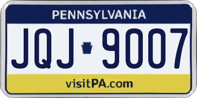 PA license plate JQJ9007