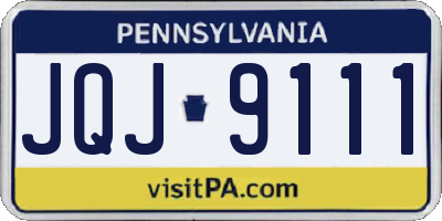 PA license plate JQJ9111