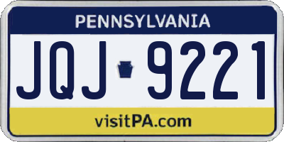 PA license plate JQJ9221