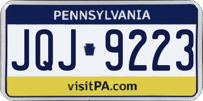 PA license plate JQJ9223
