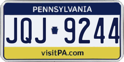 PA license plate JQJ9244