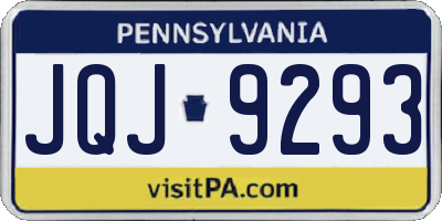 PA license plate JQJ9293