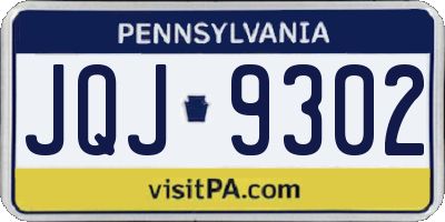 PA license plate JQJ9302