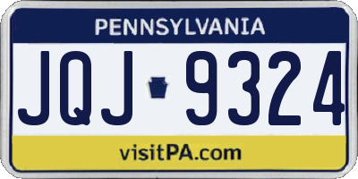 PA license plate JQJ9324