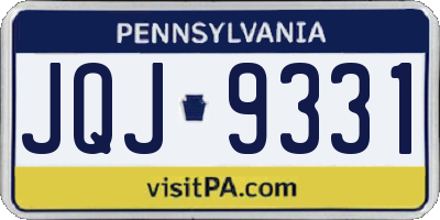 PA license plate JQJ9331