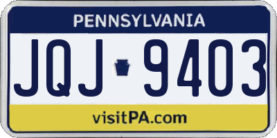 PA license plate JQJ9403