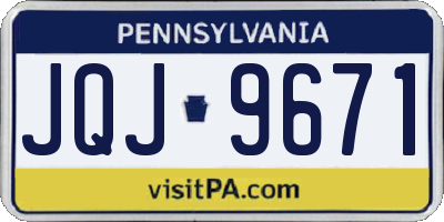 PA license plate JQJ9671