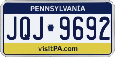 PA license plate JQJ9692