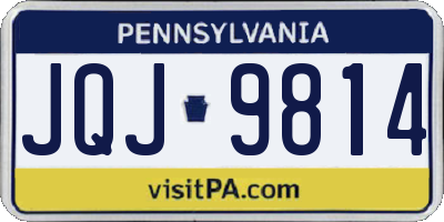 PA license plate JQJ9814