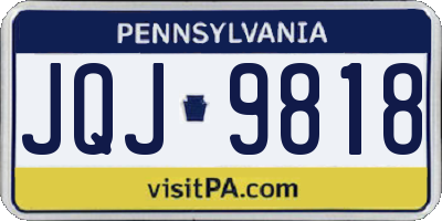 PA license plate JQJ9818