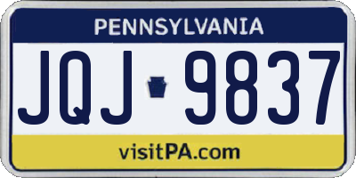 PA license plate JQJ9837