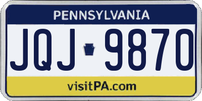 PA license plate JQJ9870