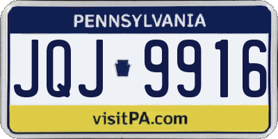 PA license plate JQJ9916