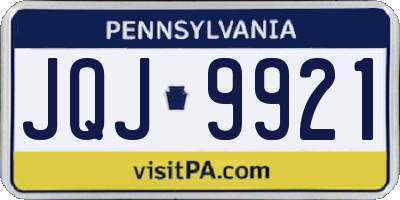 PA license plate JQJ9921