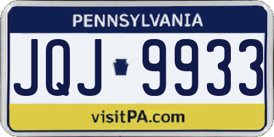 PA license plate JQJ9933