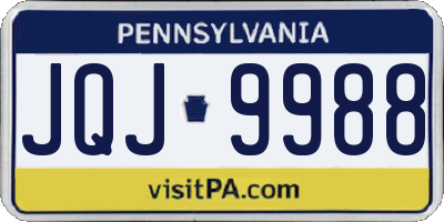 PA license plate JQJ9988
