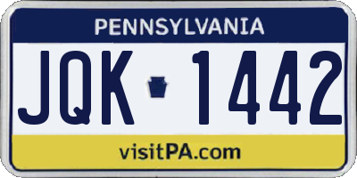 PA license plate JQK1442