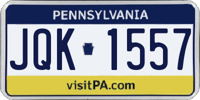 PA license plate JQK1557