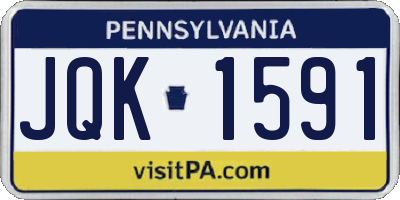 PA license plate JQK1591