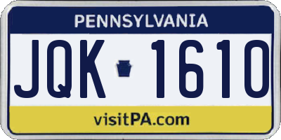 PA license plate JQK1610