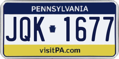 PA license plate JQK1677