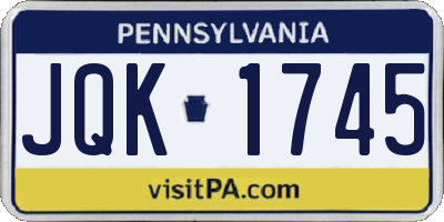 PA license plate JQK1745