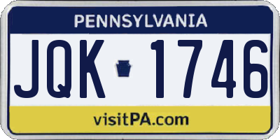 PA license plate JQK1746