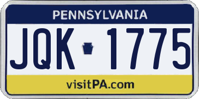 PA license plate JQK1775